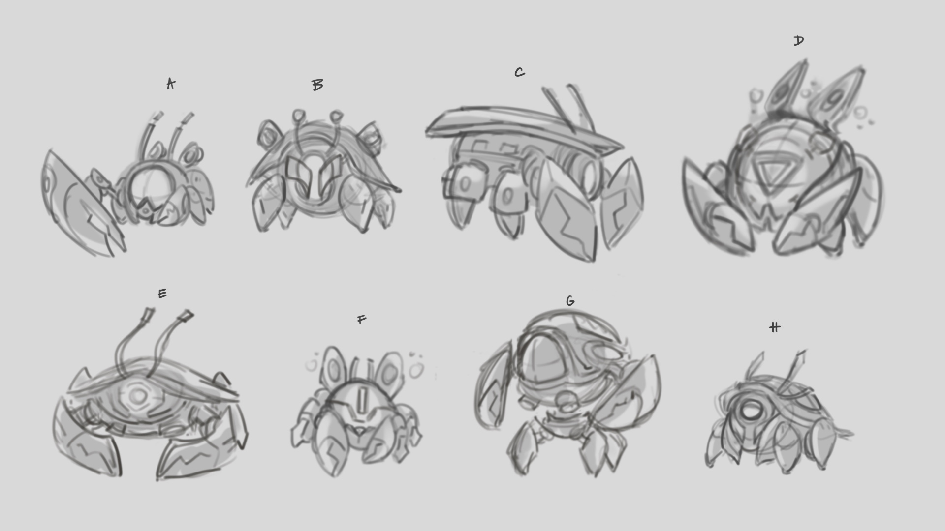 Initial character explorations for SNARE.