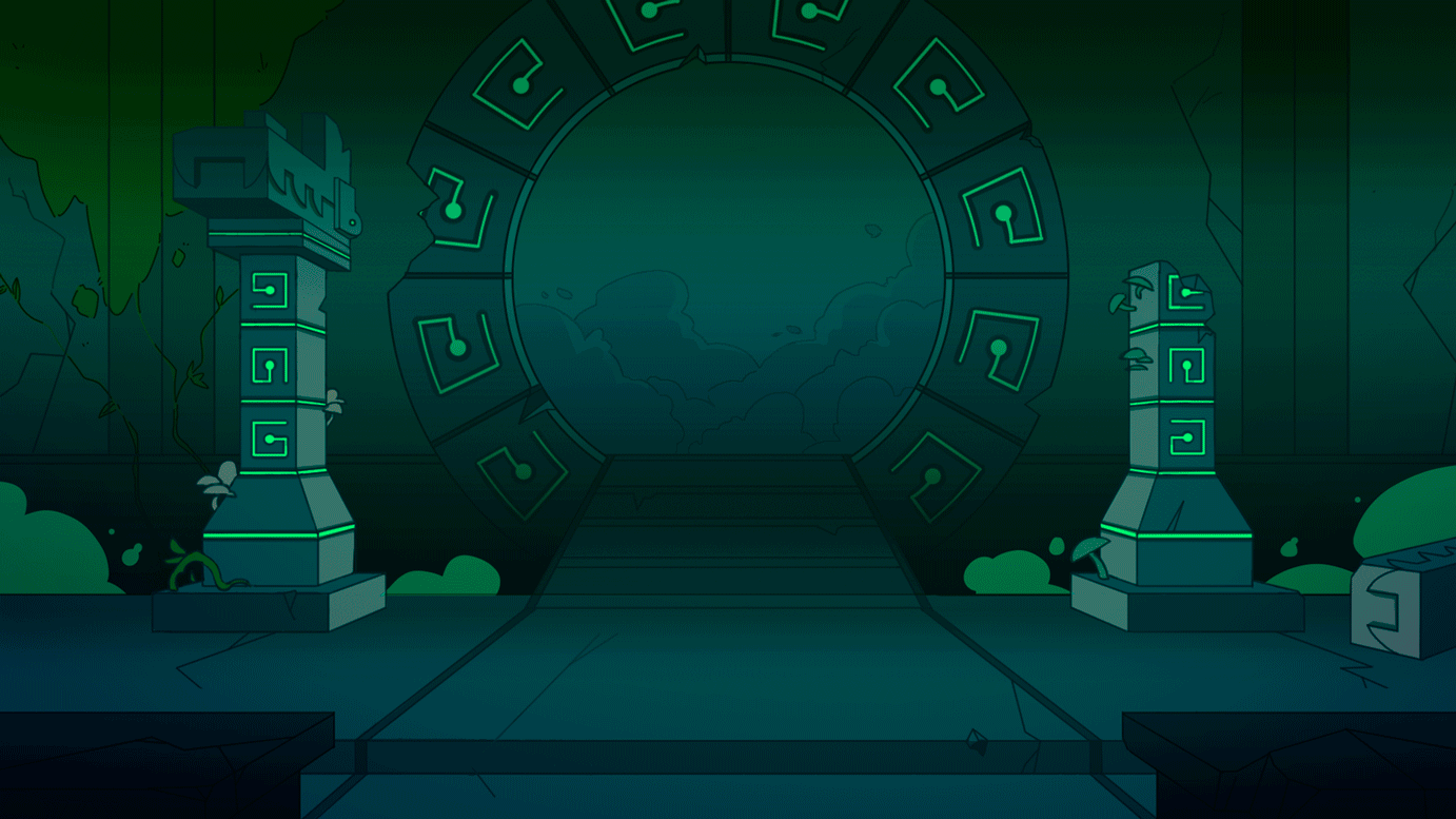 A gameplay snippet of a boss level design, showcasing the main character facing off against a boss and his minion